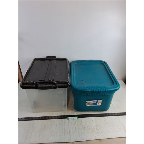 (2) Storage Bins - 15x12x13" Roller & 13x16x11" Sterilite - Cannot Ship