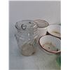 Image 4 : Set of Vintage Enameled Cookware, Glass Pitcher & Vase
