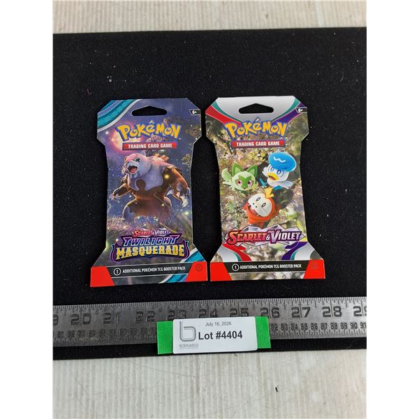 (2) Sealed Pokemon "Scarlet & Violet" Packs - Cannot Authenticate