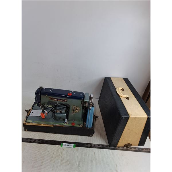 Vintage Ford Deluxe Portable Sewing Machine - Tested - 18x13x10" - Cannot Ship
