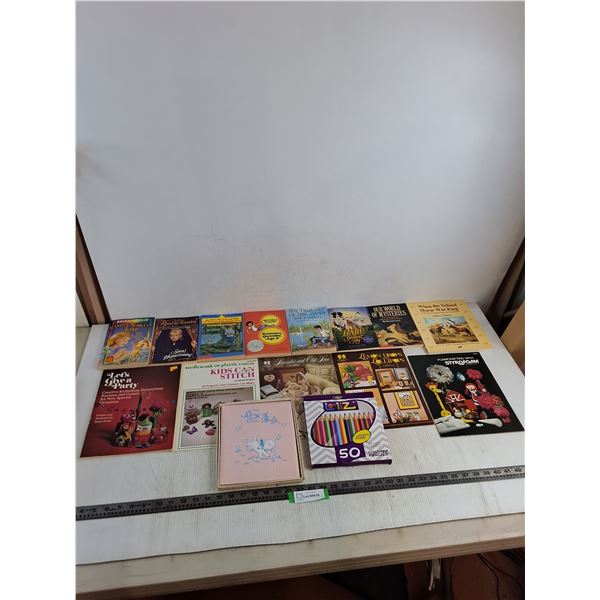 (14) Assorted Theme Books & Magazines, Pack of 50 Colored Pencils