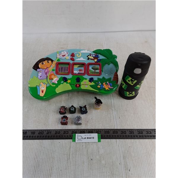 Dora Toddler Game - Needs Batteries, Minecraft Travel Mug, Bandai Figures, Weeble