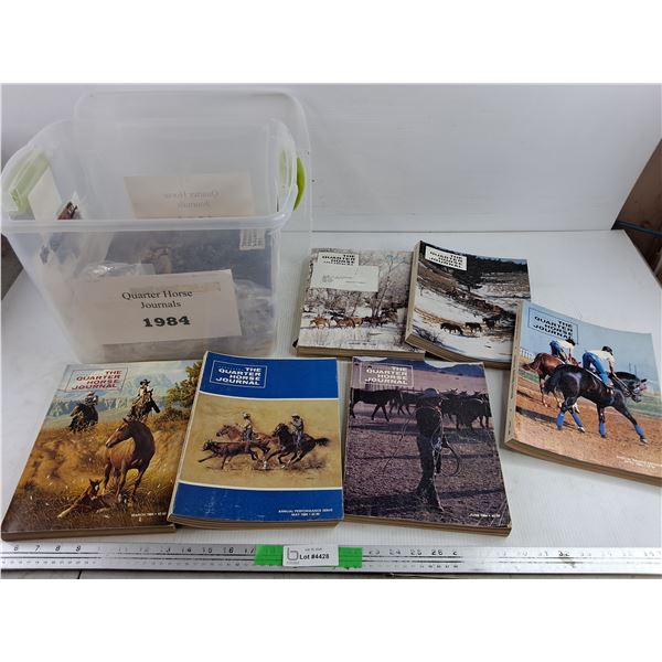 Assorted 1984 Quarter Horse Journals & Plastic Tote