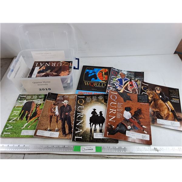 Assorted 2010 Quarter Horse Journals & Plastic Tote