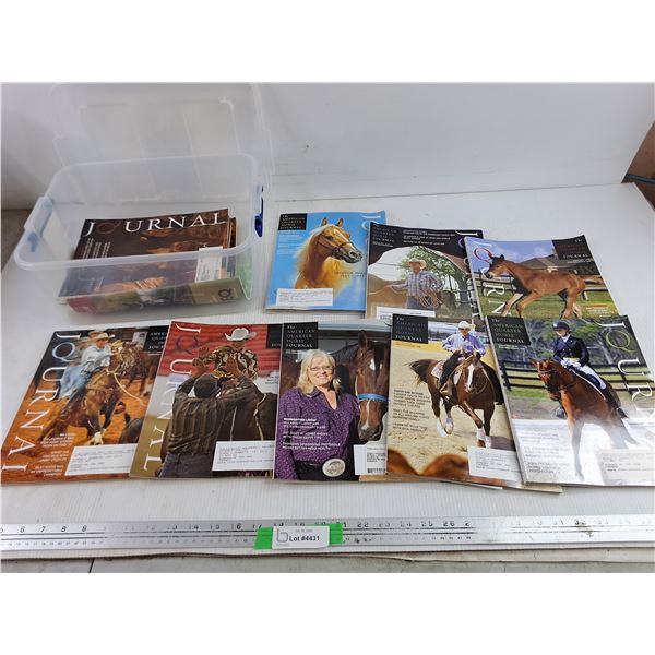 Assorted The American Quarter Horse Journals & Plastic Container