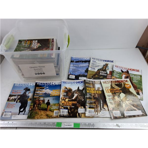 Assorted 2006 Horse Magazines & Plastic Container