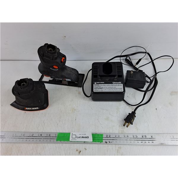 Black & Decker Cordless Jigsaw, Sander & Battery Charger - As Is