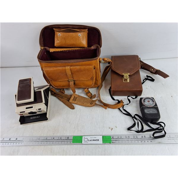 Vintage Camera Bags, Polaroid Land Camera, GE Exposure Meter, Misc - As Is