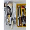 Image 3 : Spatulas, Cutlery Tray, Meat Hammer, Tongs, Knives, Misc