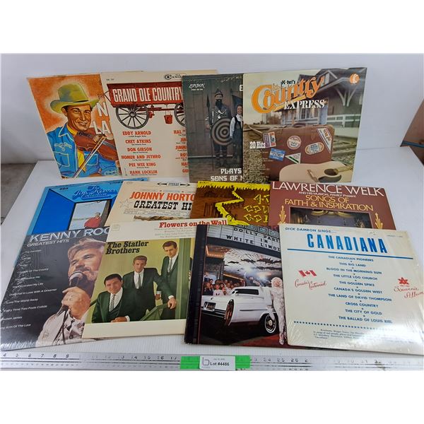 Assorted Vinyl Records - Canadiana, Country Express, Kenny Rogers, Misc