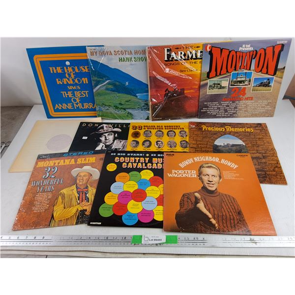 Assorted Vinyl Records - Porter Wagoner, Movin' On, Montana Slim, Misc