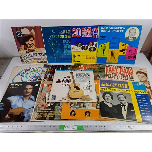 Assorted Vinyl Records - Songs of Faith, Don Messer, Hank Williams, Misc
