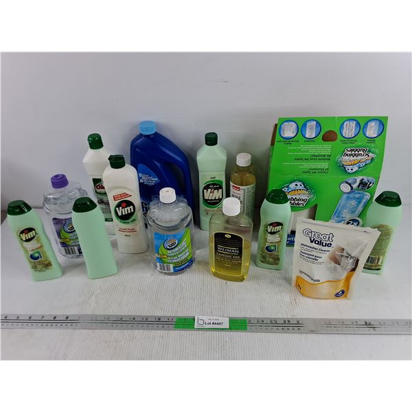 Assorted Household Chemicals - Vim, Lemon Oil, Dishwasher Cleaner, Misc PICKUP ONLY