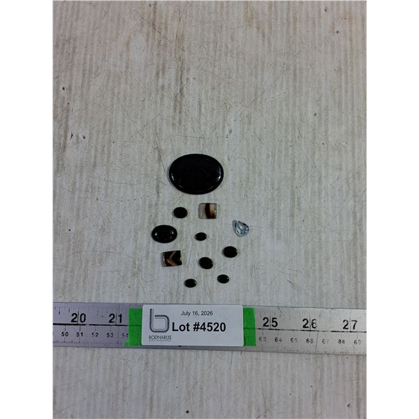 (8) Jade Gemstones up to 1.5'' and other Gems