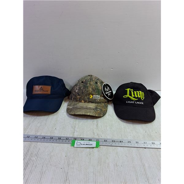 Hats (3) - Benjamin Moore, Realtree/Rona, Lime Light Lager