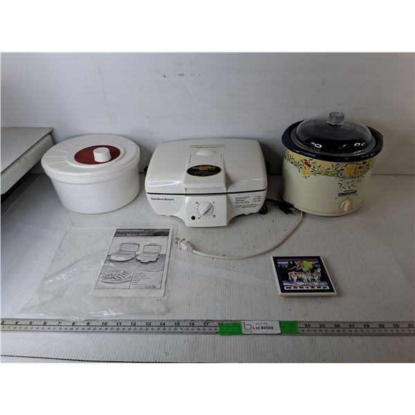 Rival Crock Pot, Hamilton Beach Grill- Powers On, Salad Spinner, Misc. Can't Ship