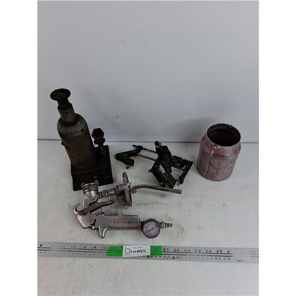 Hydraulic Jack, Paint Gun, Bench Tool