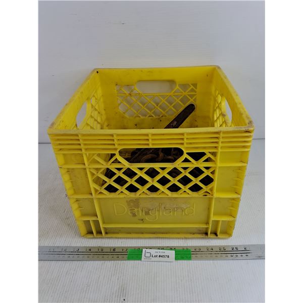 Milk Crate, Load Binder & Chain - PICKUP ONLY