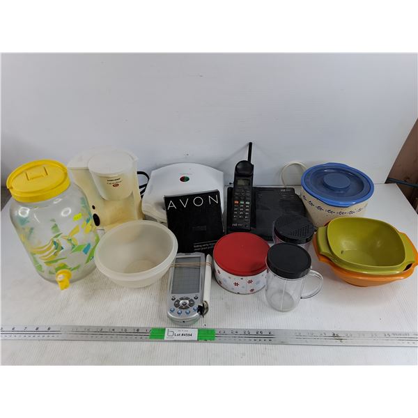 Sandwich Maker, Black & Decker Coffee Machine, Crock-ette Pot, Bowls, Misc - As Is