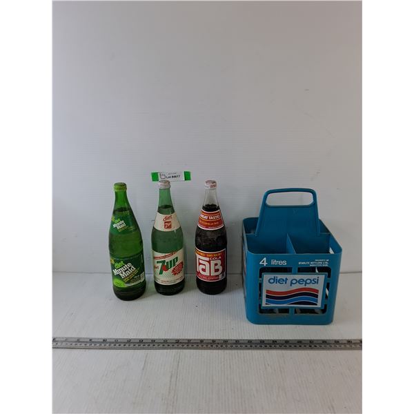 (3) Diet Minute Maid, 7 UP, Tab Cola Bottles, All Full