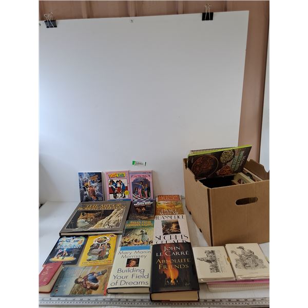 Assorted books, The Flintstones,  New Testament, Robert Bateman, Leanne Rice, John le Carré
