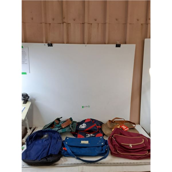 (1) Backpack, (1) Duffle Bag, (2) Purses, (2) Bags