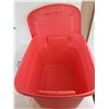 Image 7 : (3) Tupperware Containers,  (2) Plastic Pencil Cases, (4) Small Storage Boxes, (1) Red Tote Bin