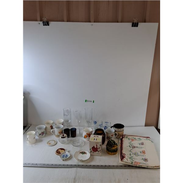 Assorted Cups, Glasses, Jars, Location Memorabilia