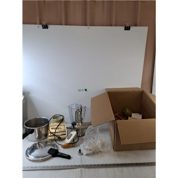 Osterizer Imperial Blender Works, Meat Grinder, Pot with Locking Lid, (2) Coffee Cups