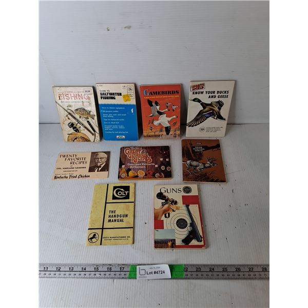 Vintage Booklets- KFC Recipes, Guns, Gamebirds, Misc.