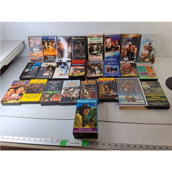 VHS Tapes- Jesse Jame, Basic Instinct, Pulp Fiction, Misc.