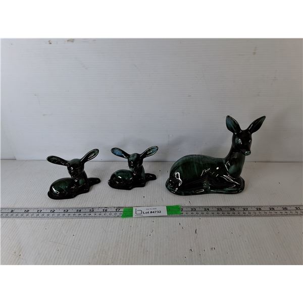(3) Ceramic Deer Figurines
