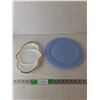 Image 1 : Fire King Milk Glass Tray & Delphite Glass Plate