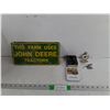 Image 1 : John Deere License Plate, Tin & Pocket Watch