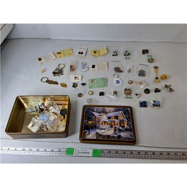 Christmas Tin & Pins- Tim Horton's, Canada, Saskatchewan, Misc.