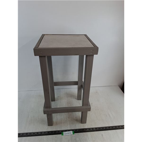 Wood and Tile Plant Stand, Pickup Only