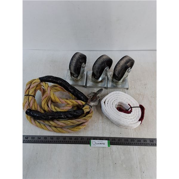 (3) Castor Wheels, Tow Ropes