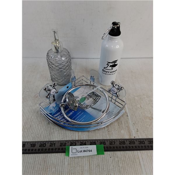 New Shower Caddy, Soap Dispenser, Water Bottle