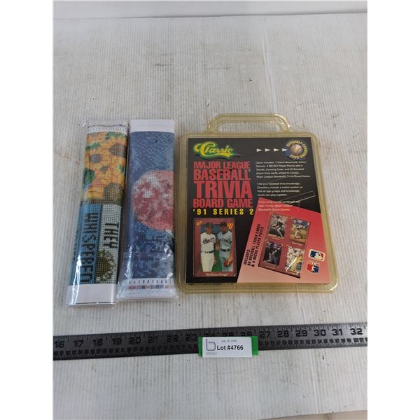 NOS Classic MLB Trivia Board Game, New Diamond Art Kits