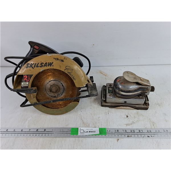 Skilsaw 2 1/2HP Circular Saw - Powers On, As Is, Power Fist Air Sander