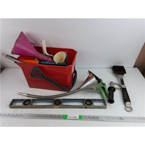 Funnels, BBQ Brushes, Level, Hedge Shears, Bucket, Dust Pan, Misc