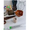 Image 5 : Assorted Vases, Knife Sheath, Napkin Rings, Jewelry Box, Sugar Dish, Misc
