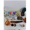 Image 7 : Assorted Vases, Knife Sheath, Napkin Rings, Jewelry Box, Sugar Dish, Misc