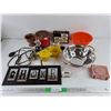 Image 1 : Strainer, Cream & Sugar Set, Extension Cord, Vintage Toy Cars, Bluetooth Speaker, Misc