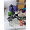 Image 2 : Assorted Mugs, Shower Head, Paper Towel Holder, Vases, Pre Viewer IV, Tapes, Misc