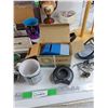 Image 7 : Assorted Mugs, Shower Head, Paper Towel Holder, Vases, Pre Viewer IV, Tapes, Misc