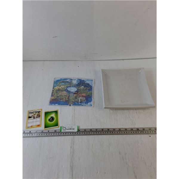 Nintendo Switch Pokémon Scarlet Case, (2) Cards, and Ceramic Plate