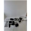 Image 1 : (4) Retro Cell Phones, (3) Energizer Batteries, (2) User Manuals, Misc Cords and Landline Phone Stan