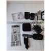 Image 2 : (4) Retro Cell Phones, (3) Energizer Batteries, (2) User Manuals, Misc Cords and Landline Phone Stan