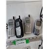 Image 5 : (4) Retro Cell Phones, (3) Energizer Batteries, (2) User Manuals, Misc Cords and Landline Phone Stan